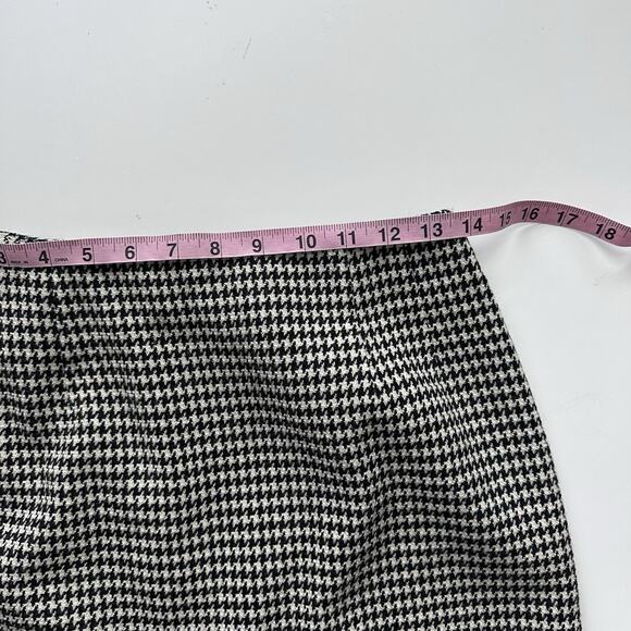 Vintage Talbots Pencil Skirt Petite Size 8 Black White Houndstooth Wool Blend - Picture 8 of 10